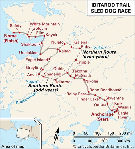 map of iditarod route.